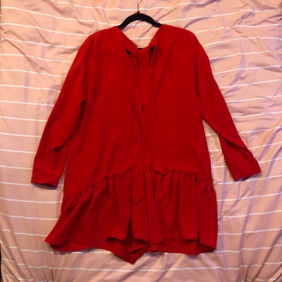 ZARA RED ROMPER / JUMPSUIT / ONE PIECE - Picture 4 of 7